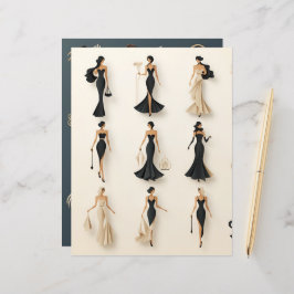 Art Deco Paper Dols Scrapbook Paper