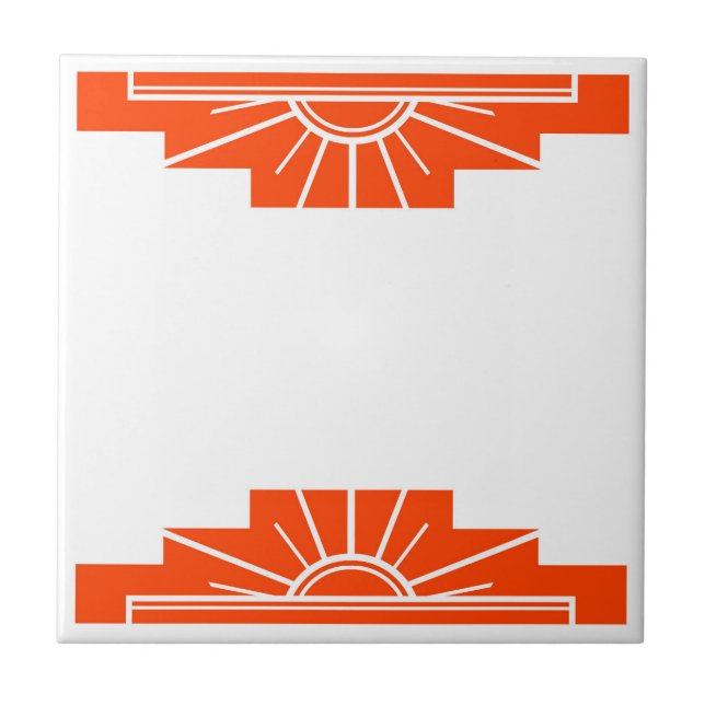 Art Deco Patterin in Bold Orange (Frente)