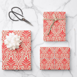 Art Deco Pattern 01 - Light Red on Off-White
