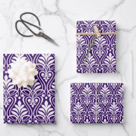 Art Deco Pattern 01 - White on Cadbury Purple