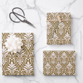 Art Deco Pattern 01 - White on Dourado Fusion
