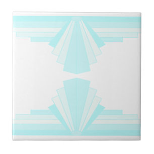 Art Deco Pattern in Soft Teal