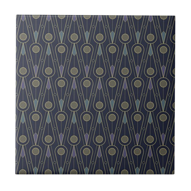 Art Deco pattern with geometric shapes in gold (Frente)