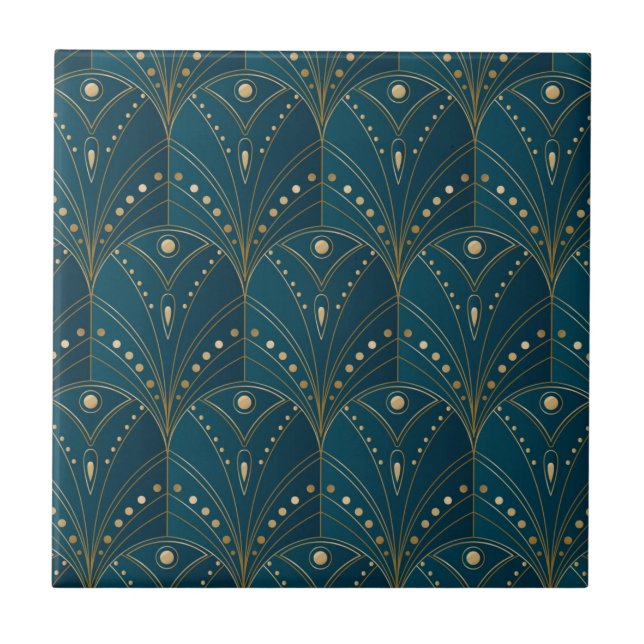 Art Deco pattern with gold geometric shapes (Frente)