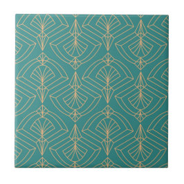 Art Deco pattern with gold geometric shapes 