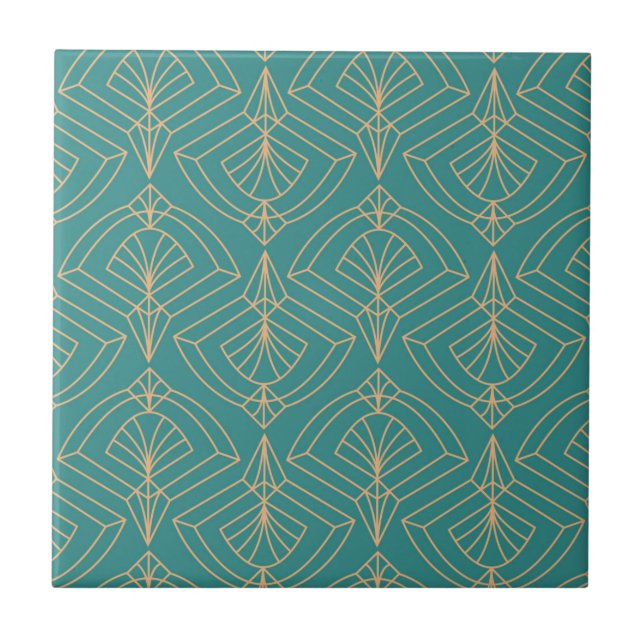 Art Deco pattern with gold geometric shapes  (Frente)
