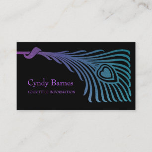 Art Deco Peacock Feather Cartão de visita Set 1103