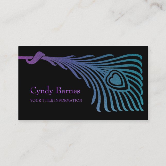 Art Deco Peacock Feather Cartão de visita Set 1103 (Frente)