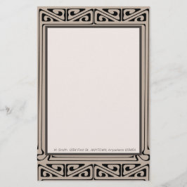 Art Deco Personalizado Preto, Marrom, Creme