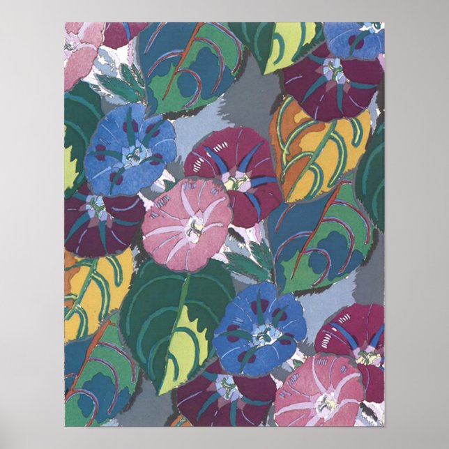 Art Deco Petunias - Impressão (Frente)