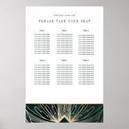 Art deco poster Emerald verde e ouro