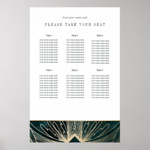 Art deco poster Emerald verde e ouro