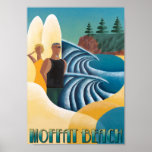 Art Deco Poster Moffat Beach<br><div class="desc">Escolha se este poster de deco de arte está enquadrado ou não no check-out.</div>