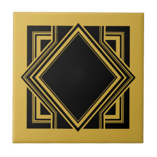 Art Deco Preto Elemento Quadrado Geométrico Amare