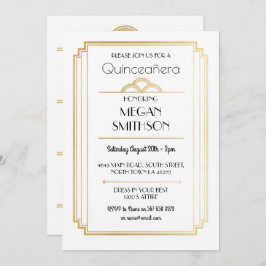 Art Deco Quinceanera Festa de aniversário Convite