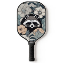 Art Deco Raccoon Personalizado Pickleball Paddle