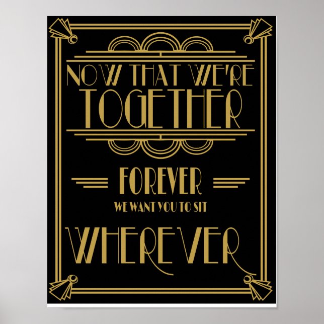 Art Deco Sentado Plano Sentado Onde impressão (Frente)