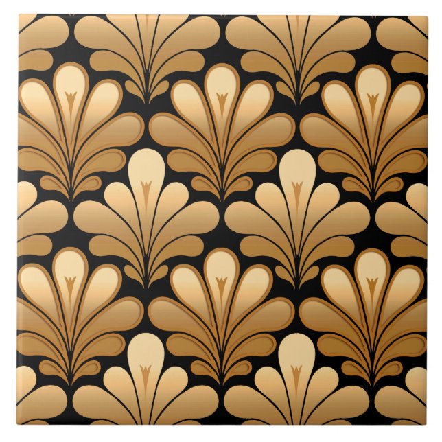 Art Deco Shell Standard, Dourado e Preto (Frente)