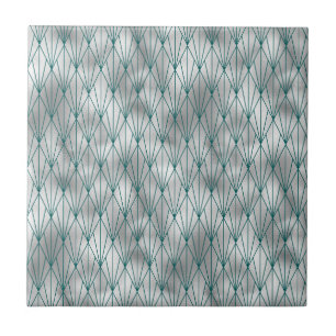 Art Deco Silver Teal Graphic