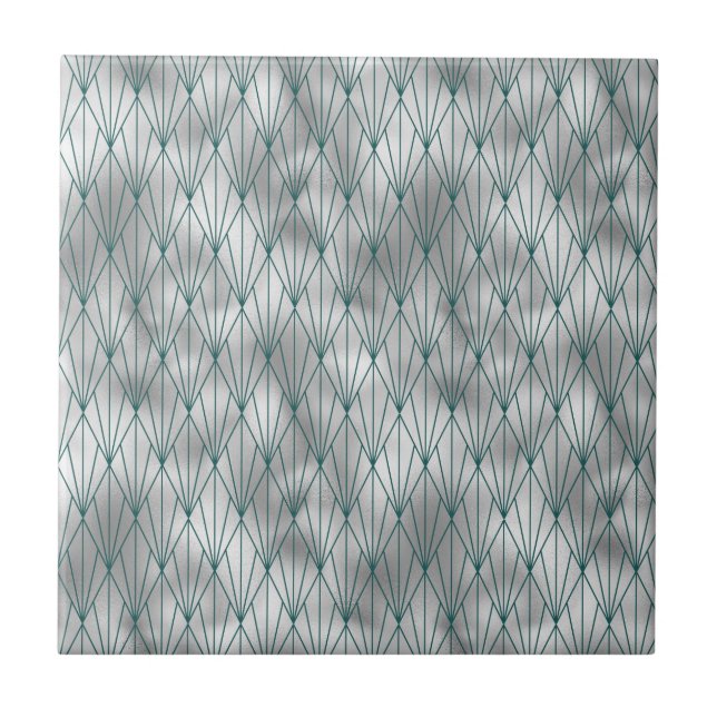 Art Deco Silver Teal Graphic (Frente)
