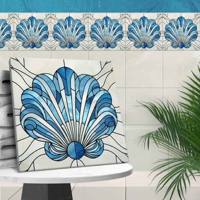 Art Deco Stainic Glass Mosaic Shell (Criador carregado)