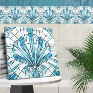 Art Deco Stainic Glass Mosaic Shell