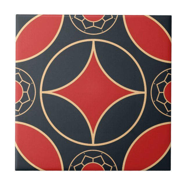 art deco   star in red  and black  (Frente)