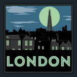 Art Deco Style London Poster<br><div class="desc">Um deco de arte inspirou um poster com um moderno horizonte de Londres.</div>