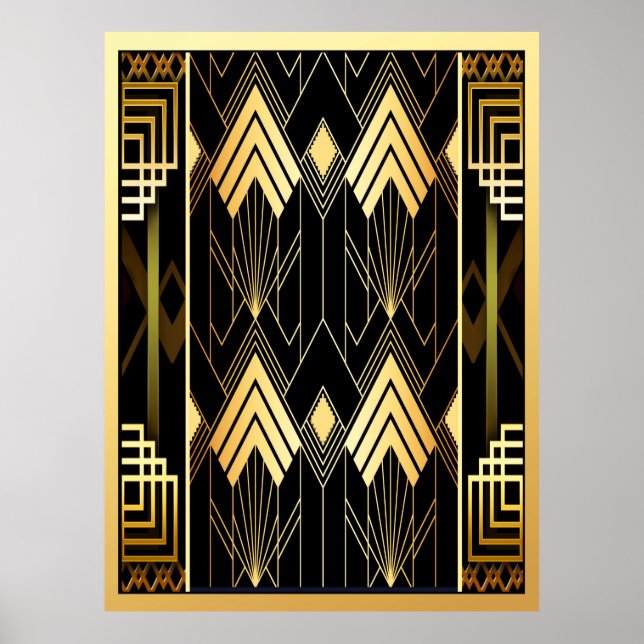 Art Deco Style Poster Geométrico (Frente)