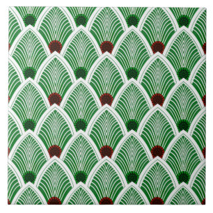 Art Deco Sunburst Fan in Cool Summer Green
