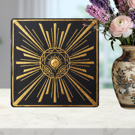 Art Deco Sunburst Gold Black Geometric Design