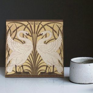 Art Deco Swans Wall Decor Art Nouveau Swan