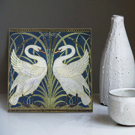 Art Deco Swans Wall Decor Art Nouveau Swan