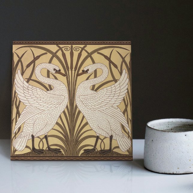 Art Deco Swans Wall Decor Art Nouveau Swan (Criador carregado)
