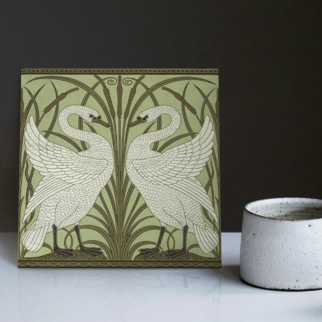 Art Deco Swans Wall Decor Art Nouveau Swan (Criador carregado)
