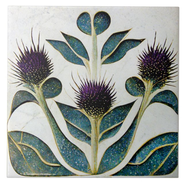 Art Deco Thistle Wall Decor Art Nouveau (Frente)
