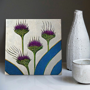 Art Deco Thistle Wall Decor Art Nouveau Ceramic Ce