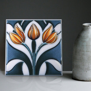 Art Deco Tulip Floral Wall Decor Art Nouveau