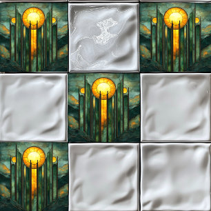 Art Deco Turquoise Sol Dourado
