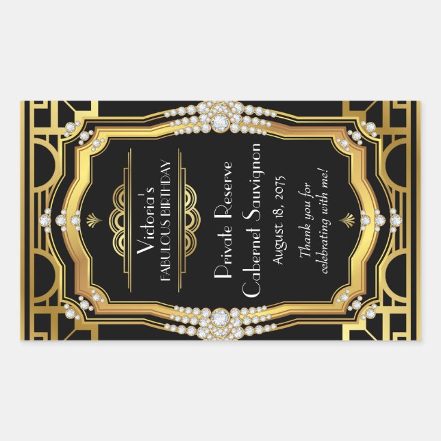 Art Deco Vinho Etiquetas (Frente)