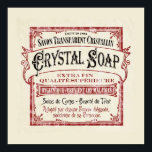 Art Deco Vintage Soap Poster<br><div class="desc">Um anúncio maravilhosamente decorado para Crystal Soap.</div>