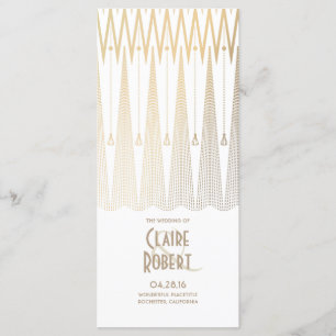Art Deco Vintage White e Dourados Programas de Cas