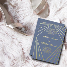 Art Deco Wedding Dusty Blue e Dourado