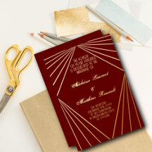 Art Deco Wedding Red and Dourado
