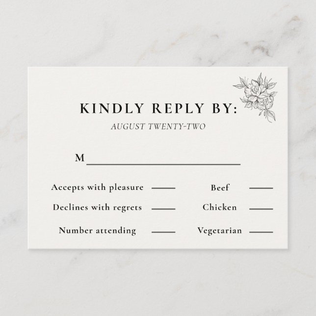 Art Deco Wedding RSVP Card  (Frente)