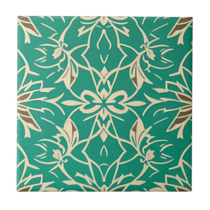 Art Deco Whimsical Floral Azulejo
