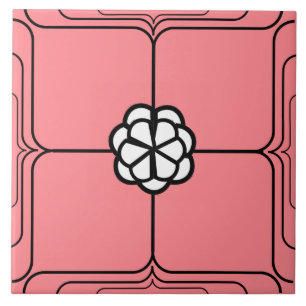 Art Deco White Rose em rosa