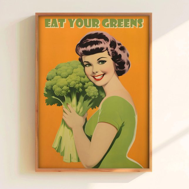 Art Eat Your Greens Poster Printable Funny Kitchen (Criador carregado)