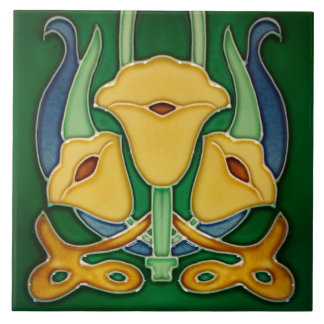 Art Noucveau Lareira Parede Cerâmica, Azulejo