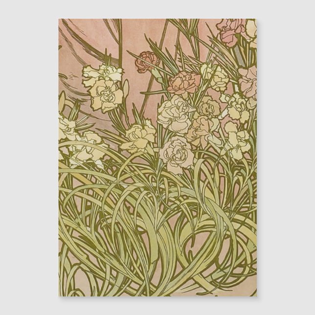 Art Nouveau Alfonse Mucha Floral (Frente)